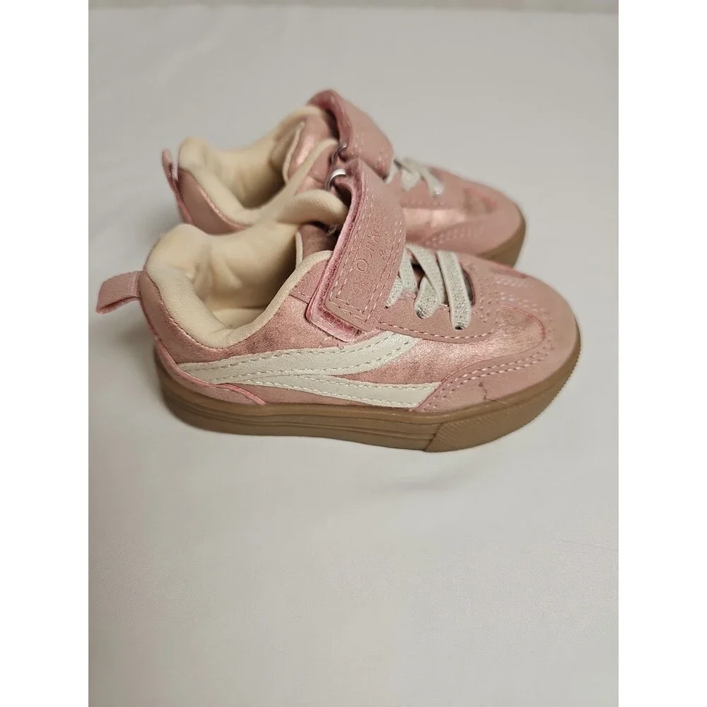 OshKosh B'gosh Baby Girls Pink Sneakers Shoes Size 4M Hook & Loop